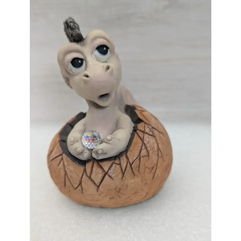 Vintage Panton‎ Tokkel Dragon Baby Figurine 1988 Made in England Crystal Resin